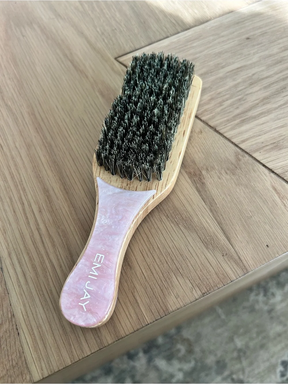 New Emi Jay Mini Boar Bristle Smoothing Hair Brush in Pink Sugar